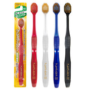 Ebisu Care Toothbrush, 6-Row Compact Head with 41 Tufts, Pack of 3 in Assorted Colors, Extra Soft to Regular
