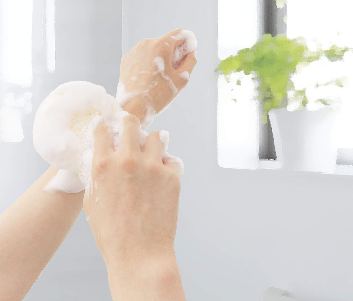Ohe Baby Body Sponge Beige 14.8 x 8.6 x 5 cm, Soft Moist Polyurethane Foam Bath Sponge for Baby Skin, Made in Japan