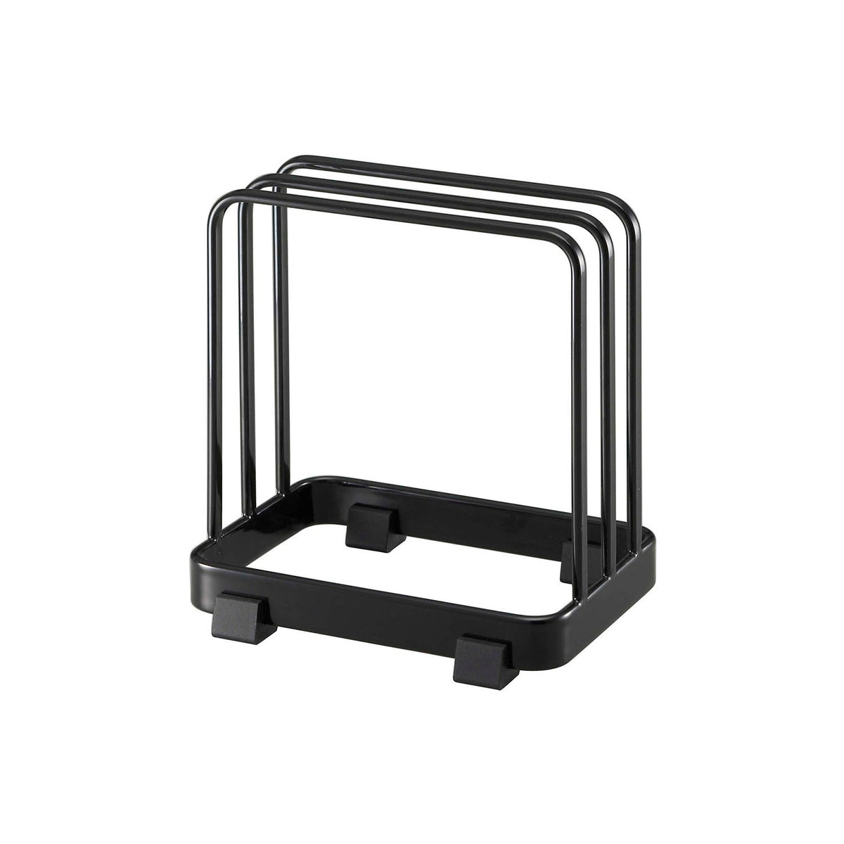 Yamazaki Tower Cutting Board Stand, Compact Stand With a Divider That Keeps Two Cutting Boards Up to 1.5 cm Thick Upright, Silicone Cushions on the Base, 12 x 8.5 x 12 cm and 260 g, White or Black