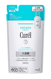 Curél Intensive Moisture Care Bath Milk, Medicated Bath Additive with Ceramide Function, Milky White Water, 360 mL Refill or 420 mL Bottle