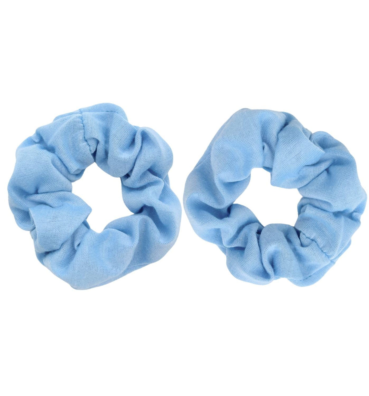 Soft Cotton Scrunchies, Pack of 2, for Women and Girls, Gentle Hair Ties for Thick Hair, Ponytails and Buns, 9.5 cm, Twelve Colors