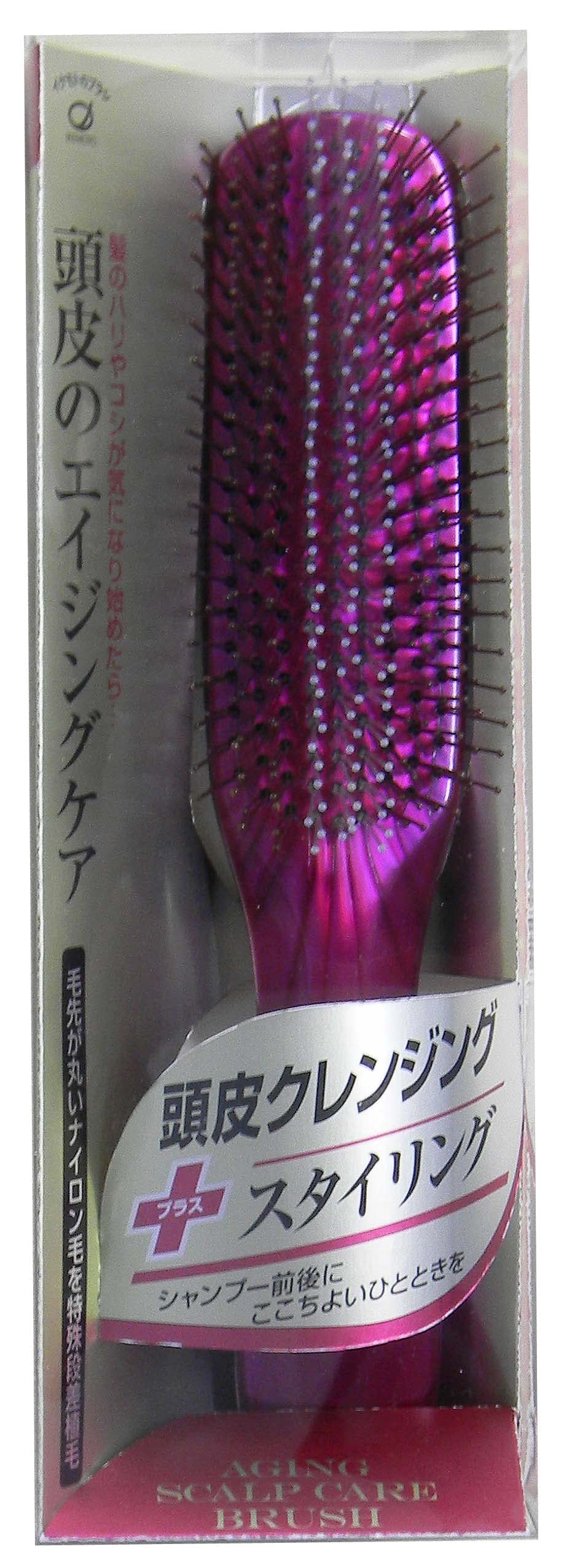 IBC Ikemoto Aging Scalp Care Hair Brush TC1300, Round-Tip Nylon Bristles, Made in Japan