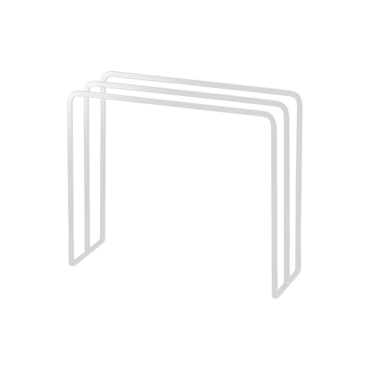 Yamazaki Tower Dishcloth Hanger for 3 Cloths, Simple Steel Frame That Hangs Three Dishcloths, Slide Cloths In From the Side, Stand It Upright for Longer Cloths, Two Hooks Included, 30 x 10 x 25 cm and 480 g, White or Black