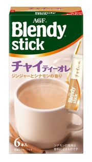 AGF Blendy Stick Instant Au Lait Sticks, 6 Sticks, Chai Tea Ole, Cocoa Au Lait Or Matcha Au Lait
