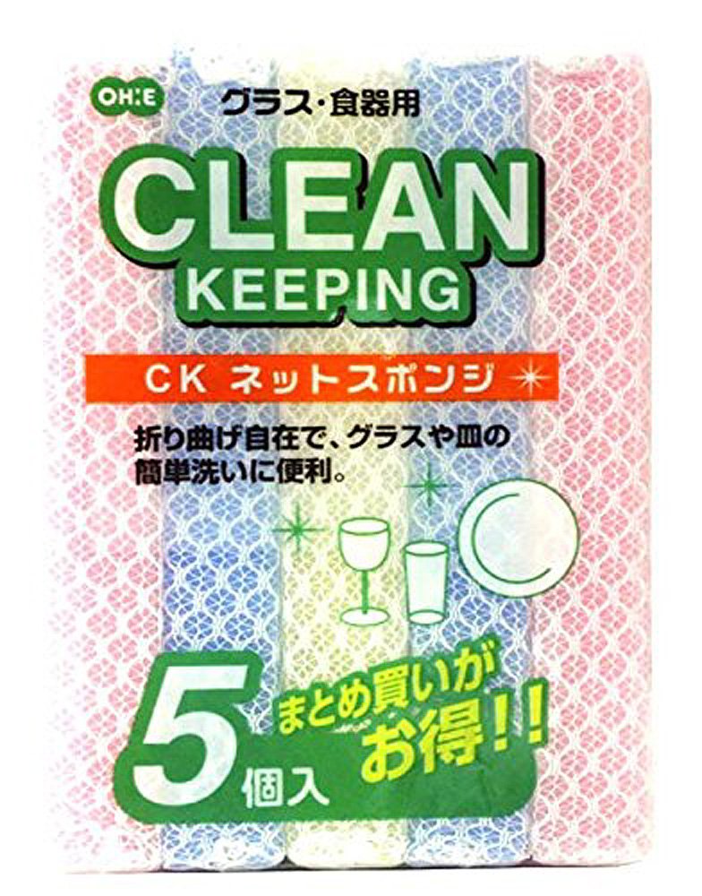 Ohe Clean Keeping Net Sponges — Narrow-Glass-Bottom Scrubbing