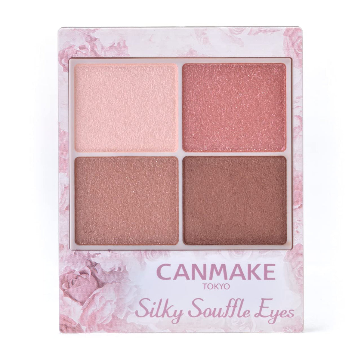 Canmake Silky Souffle Eyes, Glossy Pearl Four-Colour Eyeshadow Palette with Beauty-Serum Ingredients and a Double-Ended Tip, 4.8 g