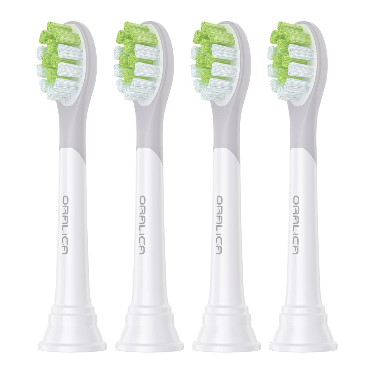 Compatible Replacement Brush Heads for Sonic Electric Toothbrushes, Standard Size with Tongue Cleaner and Protective Caps, White or Black, 4 to 10 Heads