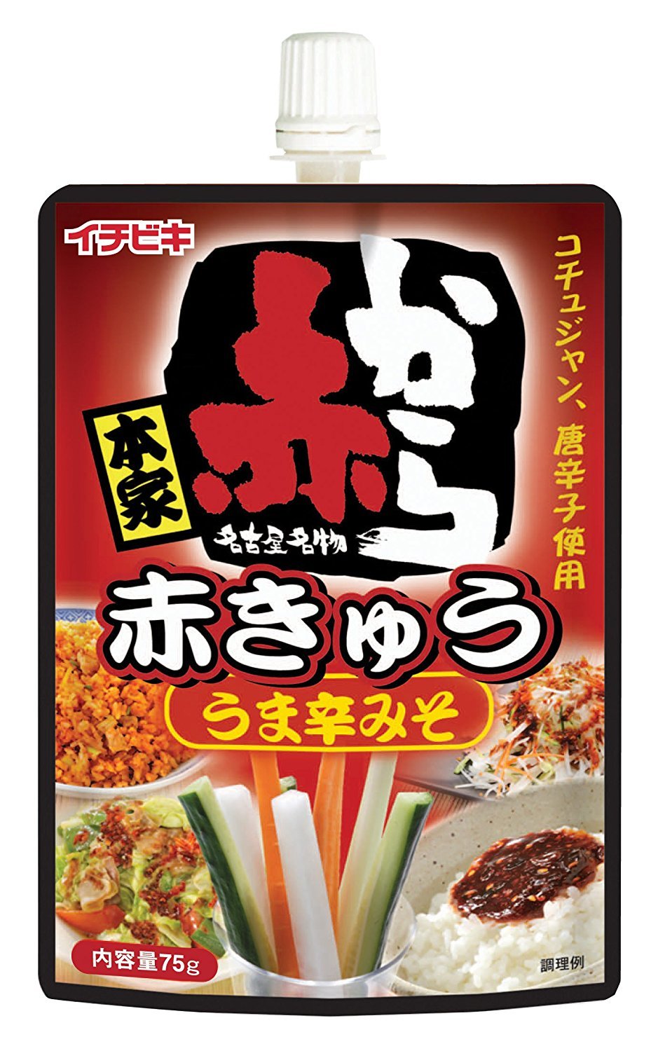 Ichibiki Spicy Miso Dip Squeeze Pouch, Akakyu, 75 g
