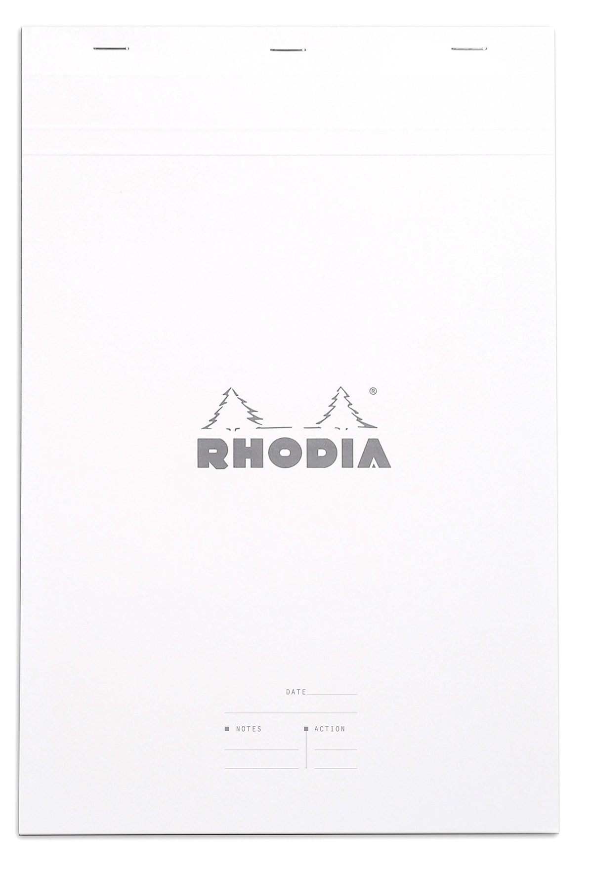 Rhodia Block Notepads, 80 Sheets with Water-Repellent Cover and Micro-Cut Perforation, Sizes No.10 to No.19 and A3+, Grid, Lined or Meeting Rule, Orange, Black or White, 1 to 5 Pads