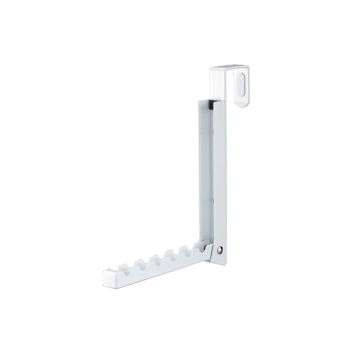Yamazaki Smart Folding Over-the-Door Hanger, Six-Hook Hanger That Fits Over a Folding Door and Spreads Clothes Evenly, Folds Compact When Unused, Can Also Be Screwed to a Wall, Holds 6 kg, 2 x 20.5 x 20 cm and 220 g, White or Black
