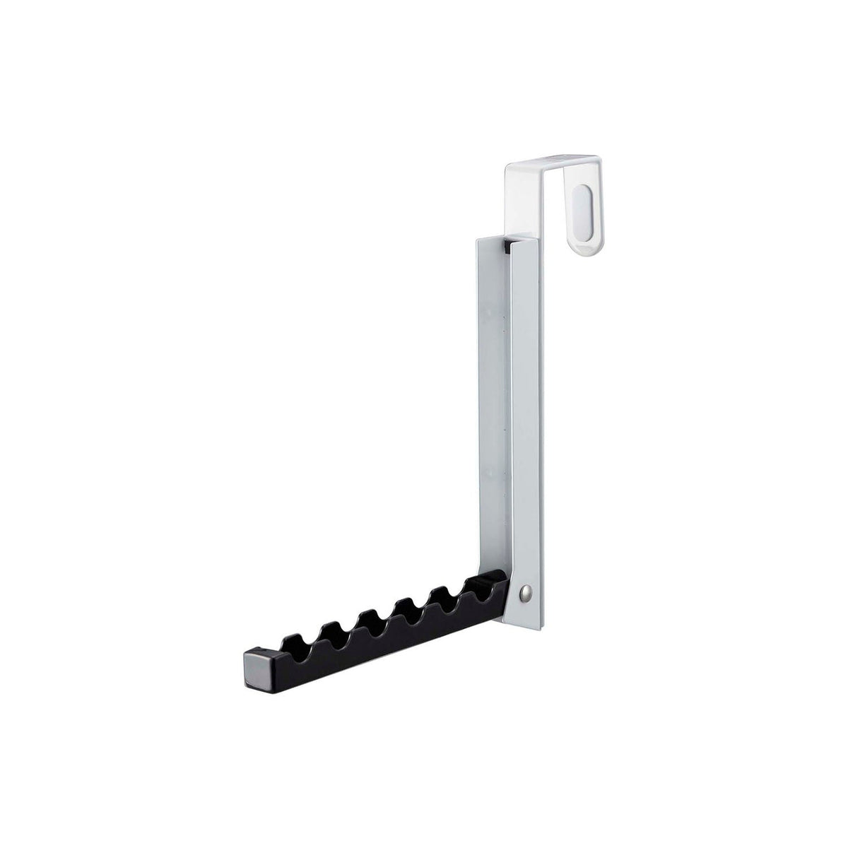 Yamazaki Smart Folding Over-the-Door Hanger, Six-Hook Hanger That Fits Over a Folding Door and Spreads Clothes Evenly, Folds Compact When Unused, Can Also Be Screwed to a Wall, Holds 6 kg, 2 x 20.5 x 20 cm and 220 g, White or Black