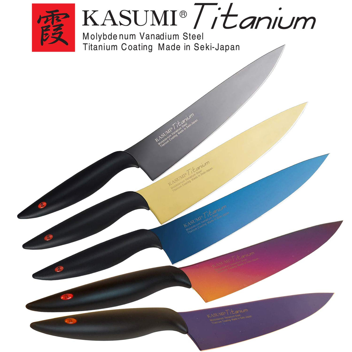 Sumikama Kasumi Titanium Blue Knife With Diamond Sharpener