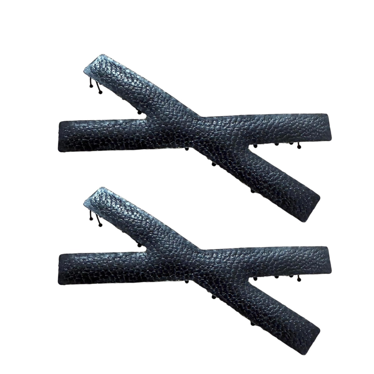 Cross X Mini No-Crease Hair Clips for Bangs, Set of 2, Made in Japan, 5 x 2.1 cm, in Plain, Velvet and Faux Leather Fabrics