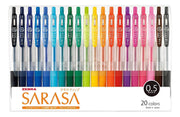 Zebra Sarasa Clip Gel Pens 0.5 mm, 20 Colors, JJ15-20CA