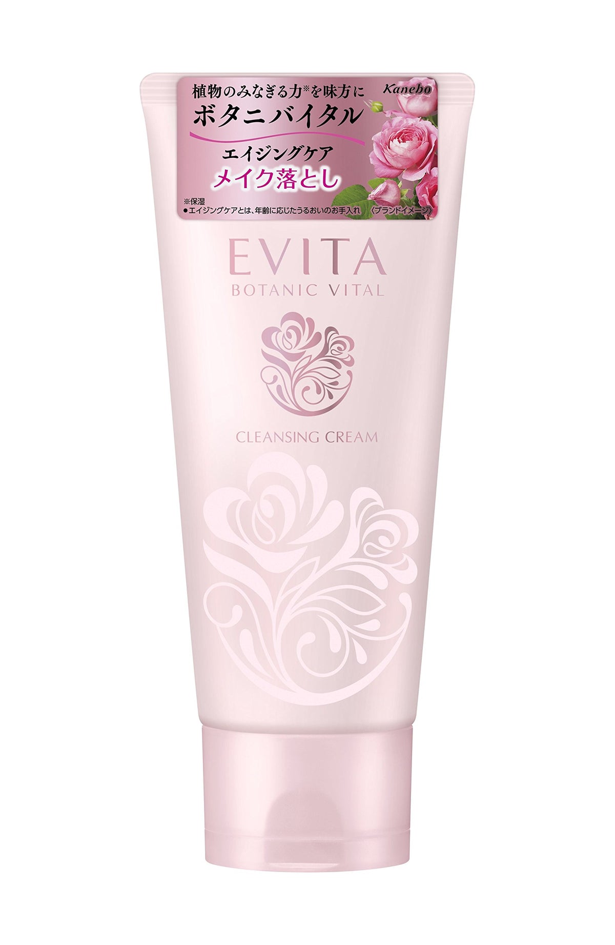 Kanebo Evita Botanic Vital Cleansing Cream, Aging-Care Makeup Remover with Rose Water and Peach Extracts, Fresh Rose Scent, 120 g