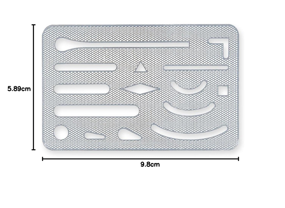 STAEDTLER Mesh Erasing Shield, Stainless Steel Eraser Stencil with Shaped Holes, 98 x 58.9 mm Plate, Pack 66 x 132 x 0.2 mm, 3.9 g, 1 or 2 Plates