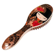 Kimmidoll Detangling Hair Brush for Women, Kokeshi Doll Design, Hard Plastic Body with Soft Bristles, 2 Designs