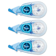 PLUS Whiper Petit Correction Tape 4, 5 or 6 mm x 6 m, Disposable with One-Touch Cap and Press-Fit Head, 58 x 15 x 26 mm Each, Blue, Green or Pink, Packs of 3 to 15