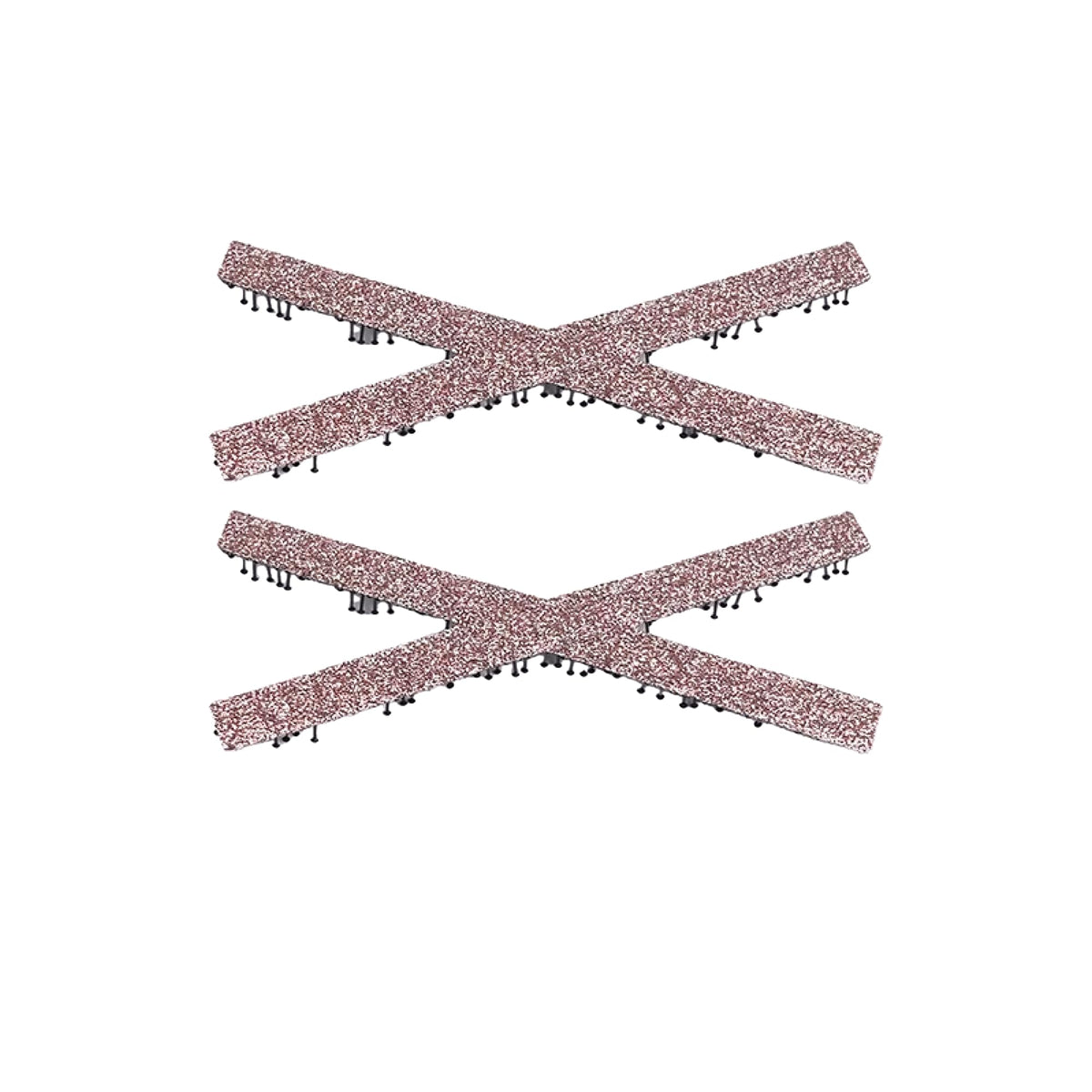 Glitter Plain-Color No-Crease Hair Clip for Bangs, Made in Japan, Ribbons, Cross, Hearts, Five-Point Shapes and Rectangles
