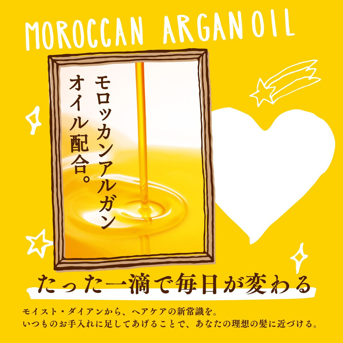 Moist Diane Hair Treatment Oil Rich, Leave-In Moroccan Argan Hair Oil, 100 mL