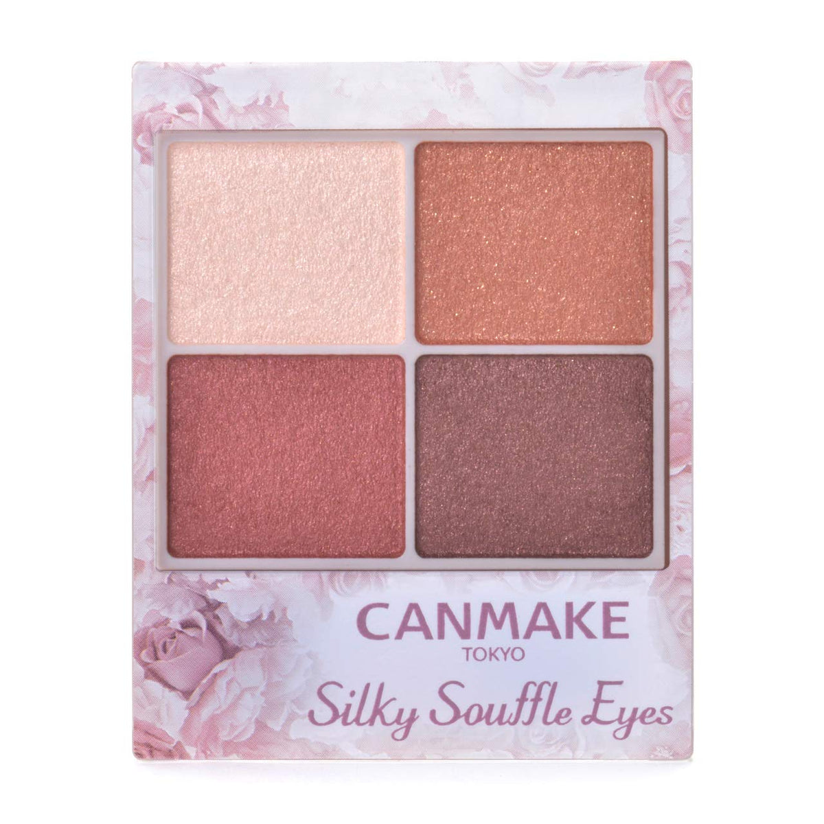 Canmake Silky Souffle Eyes, Glossy Pearl Four-Colour Eyeshadow Palette with Beauty-Serum Ingredients and a Double-Ended Tip, 4.8 g