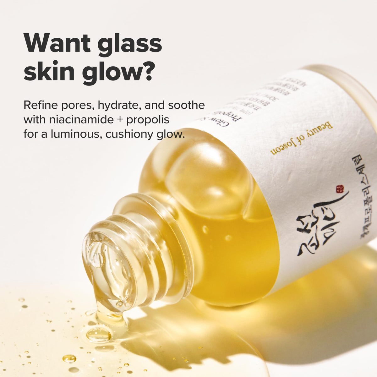 Beauty of Joseon Glow Serum Propolis + Niacinamide, Hydrating Calming Dropper Serum with 60% Propolis Extract, 30 mL