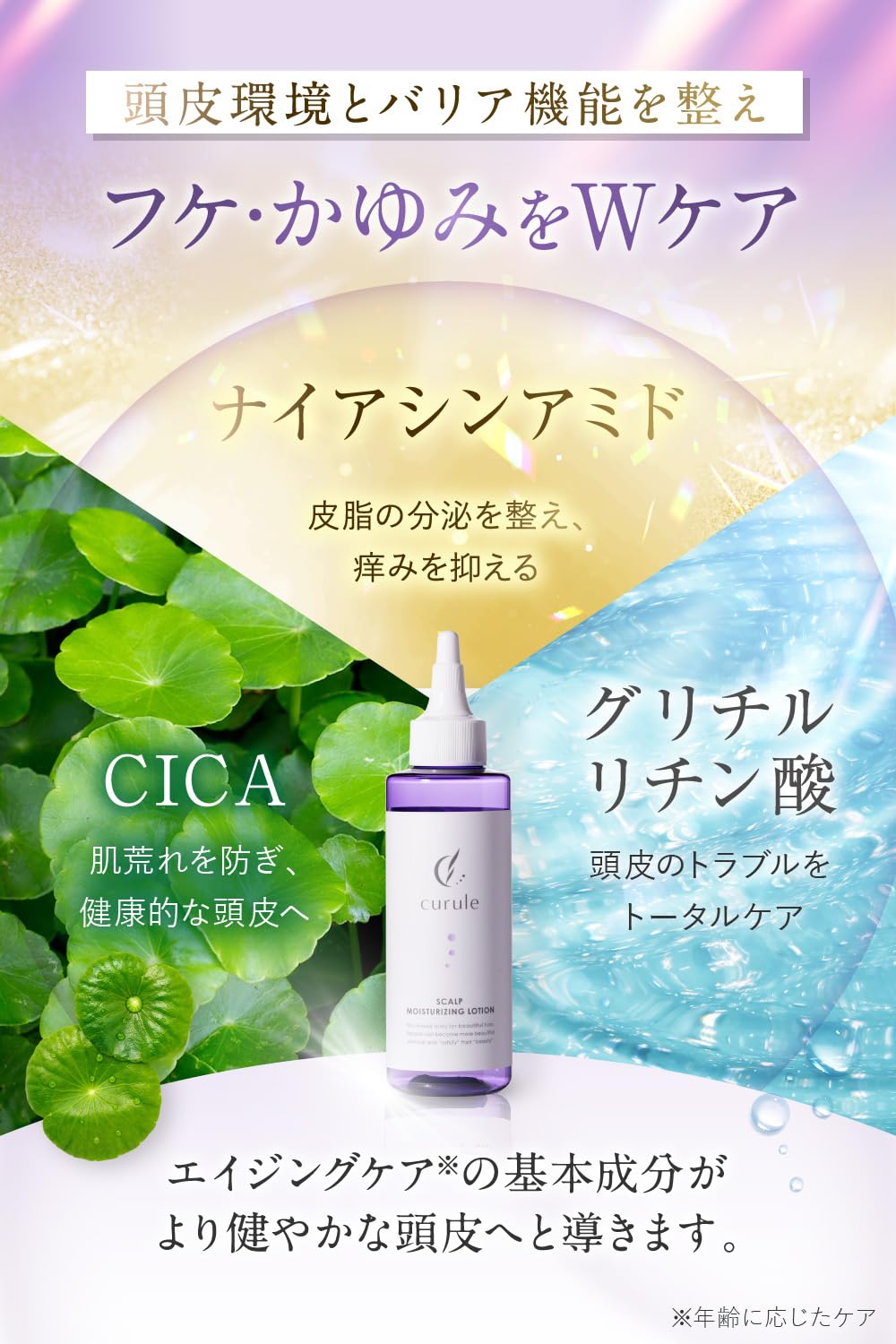 curule Scalp Moisturizing Lotion 150 mL, Rose Water Scalp Serum with Niacinamide, Centella, Hyaluronic Acid and Ceramides, Fruity Citrus Scent