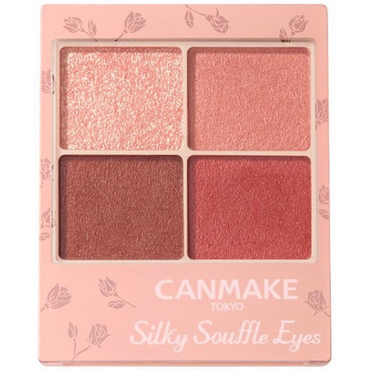Canmake Silky Souffle Eyes Matte Type, Sheer Matte Four-Colour Eyeshadow Palette with Fine Glitter and Beauty-Serum Ingredients, 3.8 g