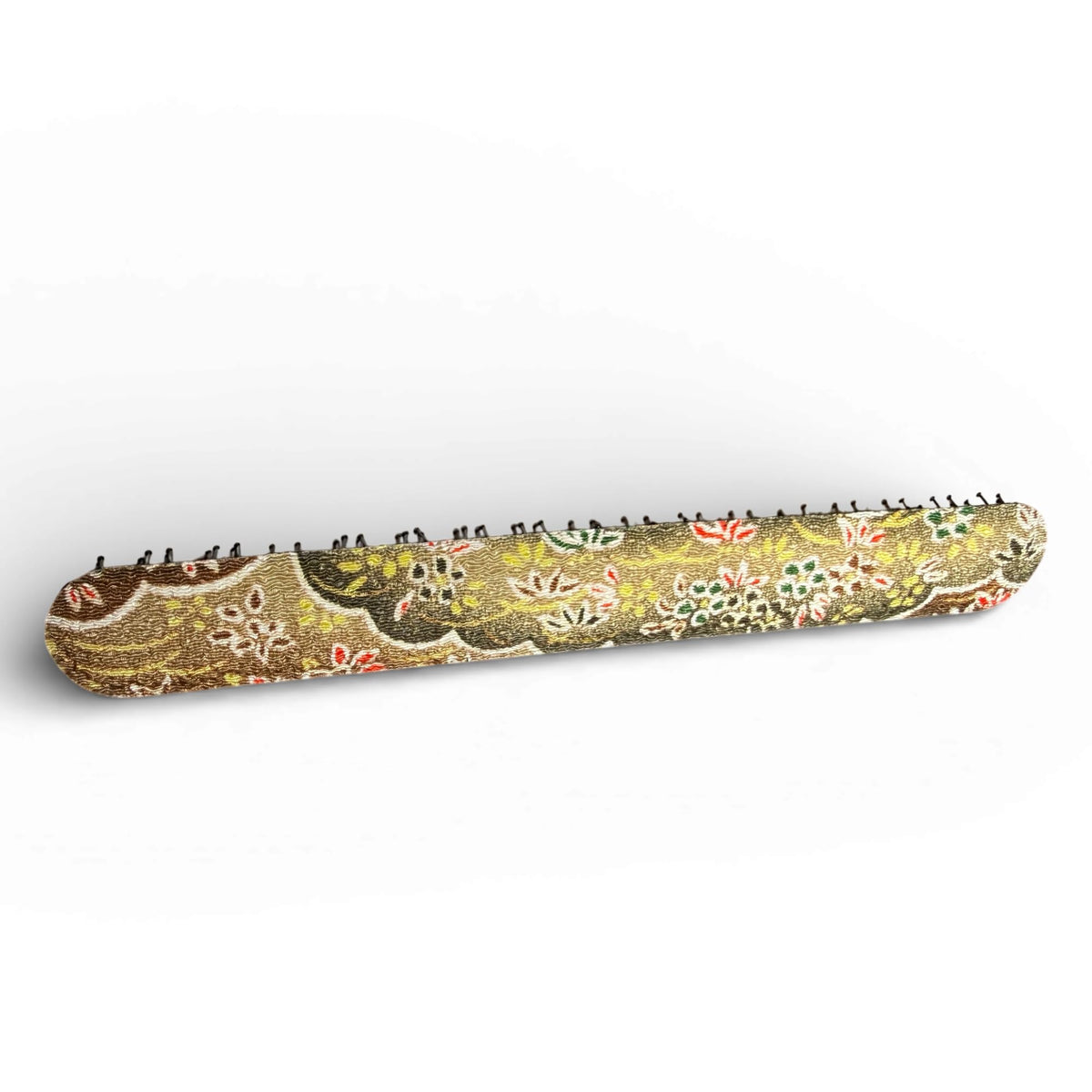 Japanese Chirimen Cloud and Flower Pattern No-Crease Hair Clip for Bangs, Made in Japan, 7 Shapes and 5 Colors