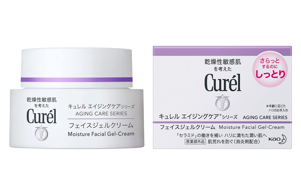 Curél Aging Care Series Moisture Facial Gel-Cream (Moist), Quasi-Drug, 40g / Set of 2