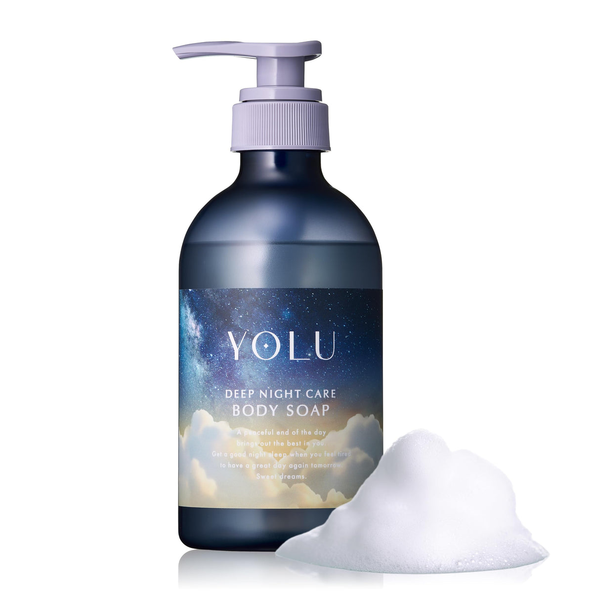 YOLU Deep Night Care Body Soap 500 mL Pump Bottle, Oil-in Moisturizing Body Wash with Raw Collagen and Golden Jojoba Oil for Dry Skin, Ylang-Ylang and Bergamot Scent