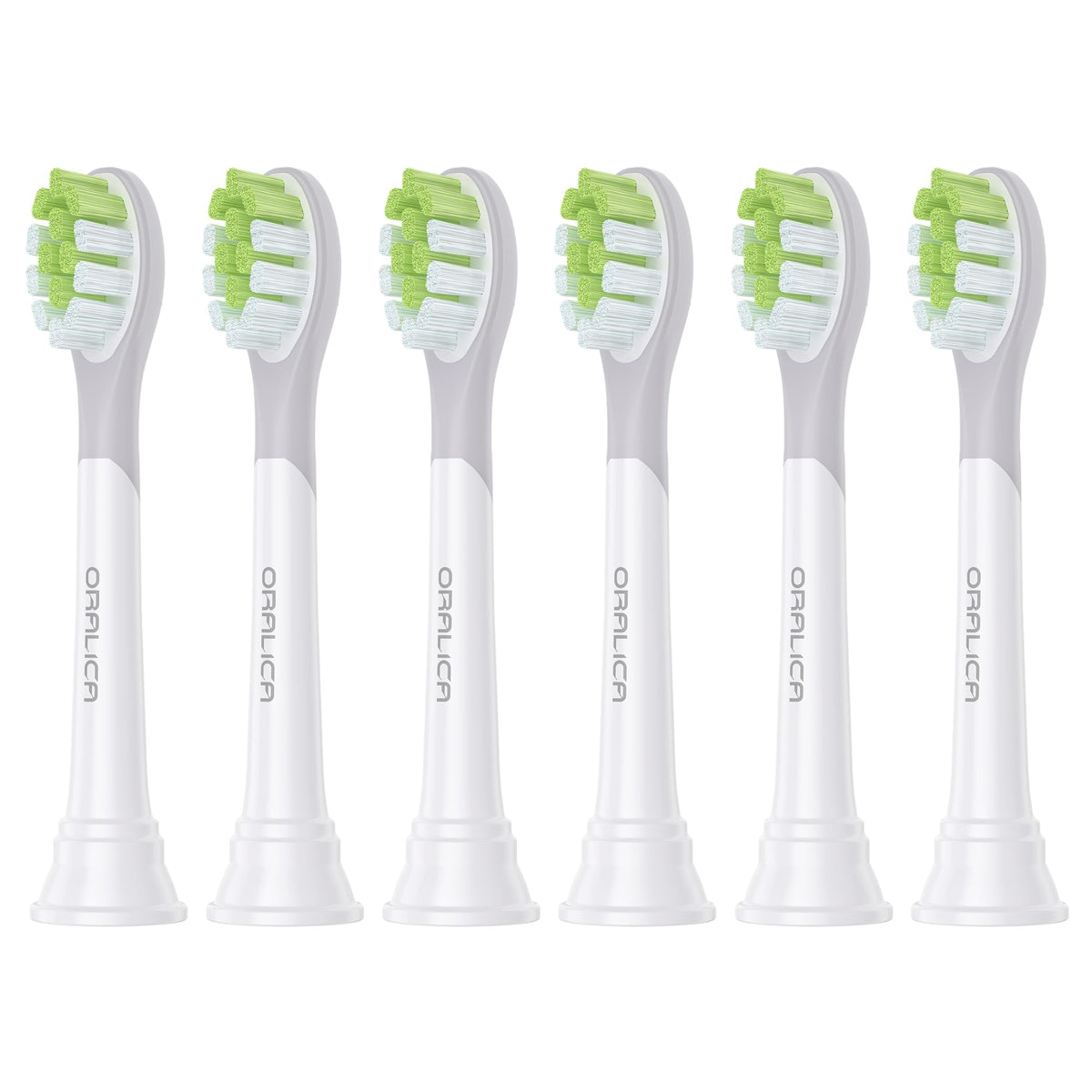 Compatible Replacement Brush Heads for Sonic Electric Toothbrushes, Standard Size with Tongue Cleaner and Protective Caps, White or Black, 4 to 10 Heads