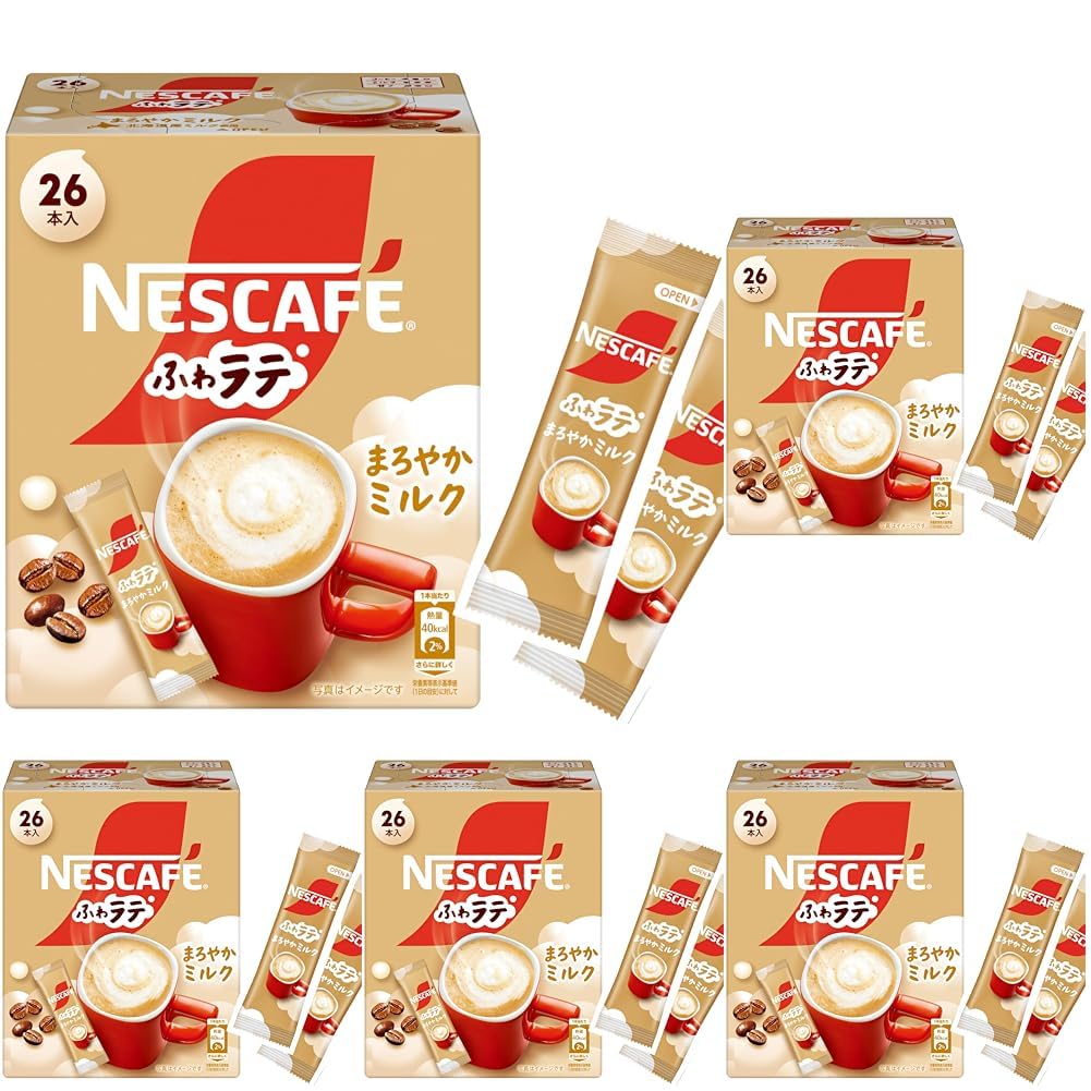 Nescafe Fuwa Latte Mellow Milk Instant Cafe Latte Sticks, 26 Sticks, 40 kcal Per Stick