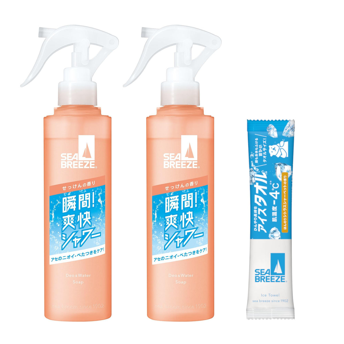 SEA BREEZE Deo & Water, 145mL x2 Set + Sample (Quasi-Drug)