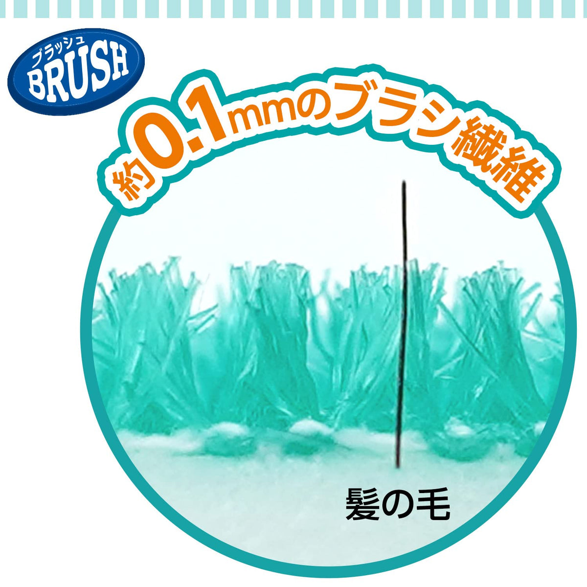 LEC Gekiochi-kun Entrance Tile Brush Handy, 2-Way Hand Brush with 0.1 mm Fibres and Washable Pad for Tile Grooves, About 17 x 10 x 8 cm