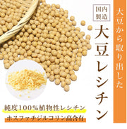 Soy Lecithin Granules, 100 Percent Plant Lecithin, 500 g Aluminum Pouch with Measuring Spoon, Made in Japan