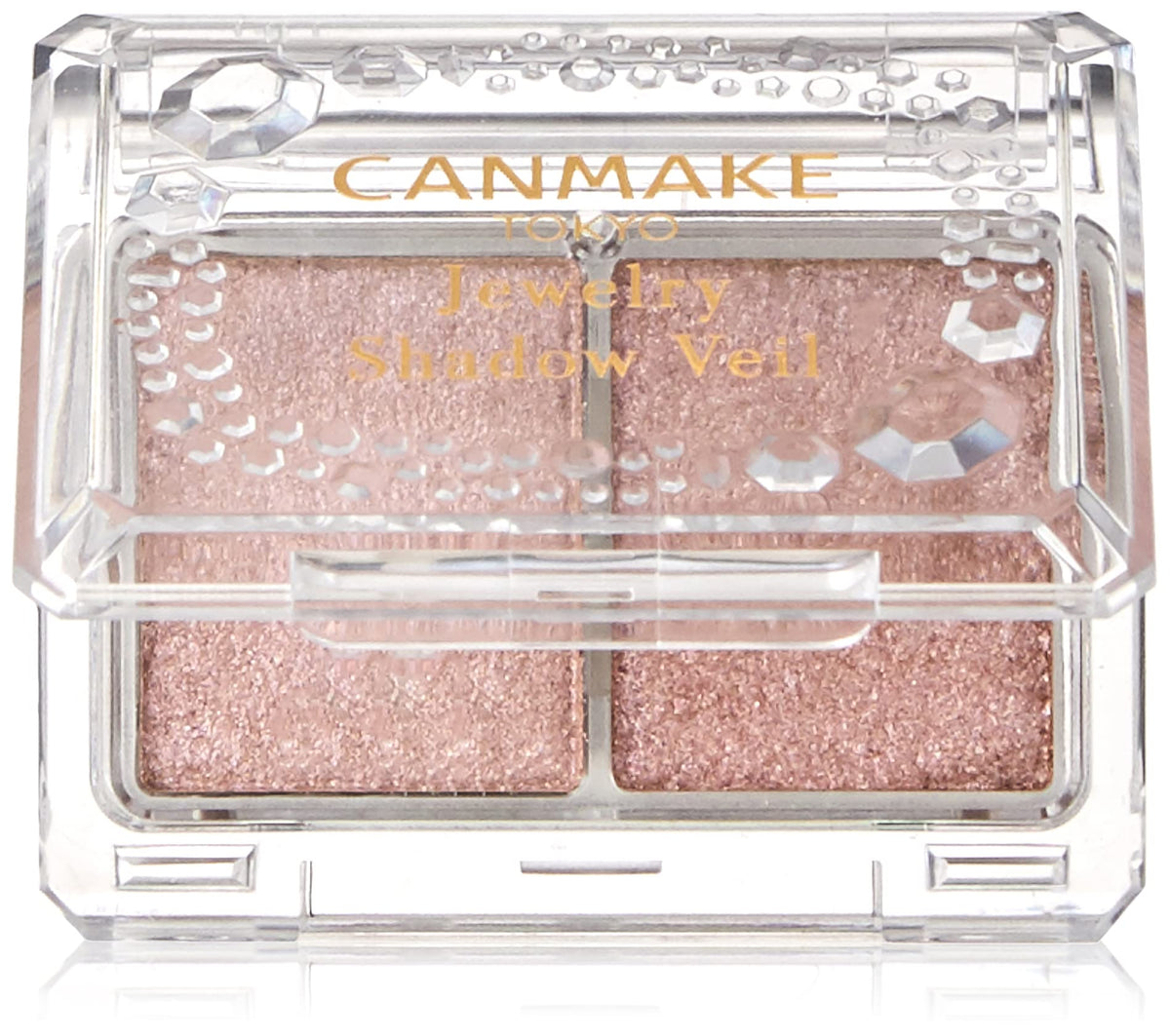 Canmake Jewelry Shadow Veil, Two-Pan Glitter Eyeshadow Palette with Fine and Large Sparkle that Layers over Any Eye Look, 2 g