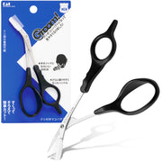 KAI Groom! Eyebrow Scissors DX with Detachable Comb HC3013, Right-Handed Stainless Steel Brow Trimming Scissors, Black, Made in Japan