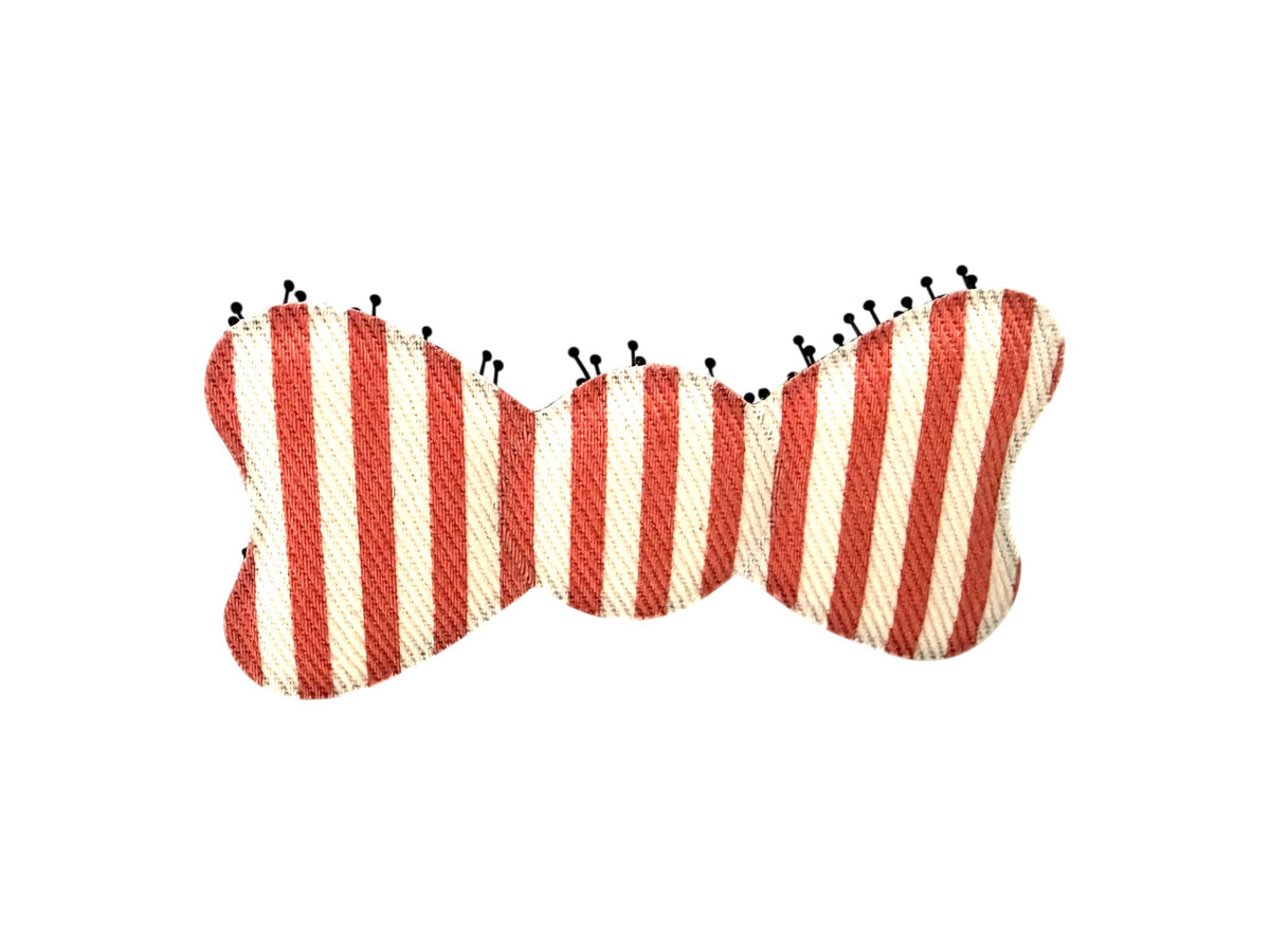 Standard Series No-Crease Hair Clip for Bangs, Made in Japan, Dot, Check and Stripe Ribbons in Mini, Middle and Large Sizes