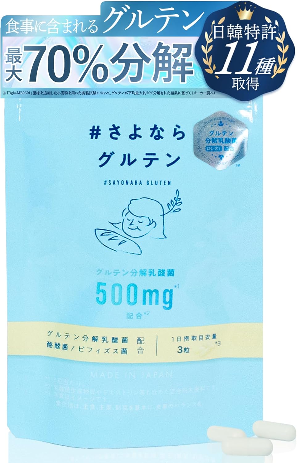 Sayonara Gluten Daily Food Supplement — Capsules or Granules image 1