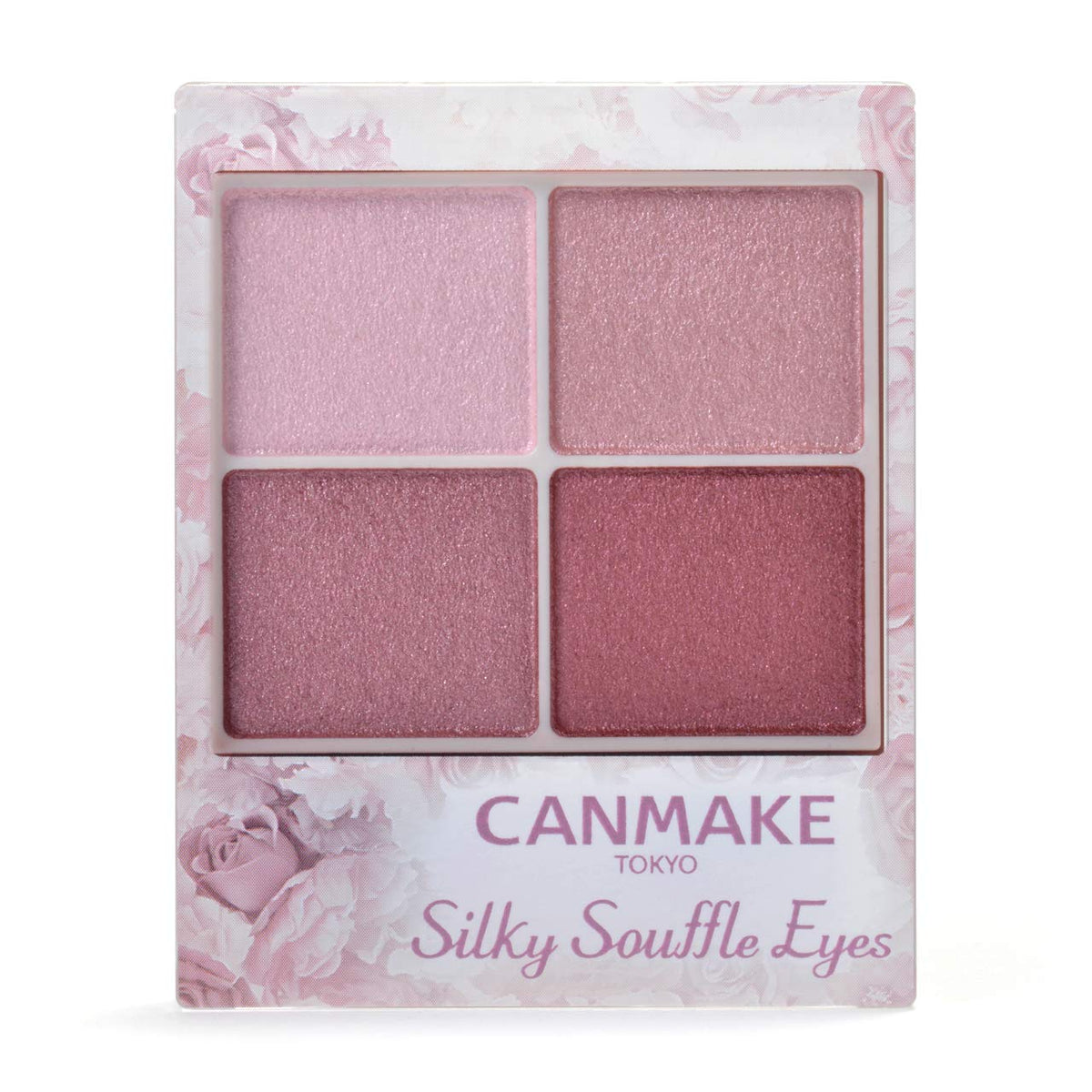 Canmake Silky Souffle Eyes, Glossy Pearl Four-Colour Eyeshadow Palette with Beauty-Serum Ingredients and a Double-Ended Tip, 4.8 g
