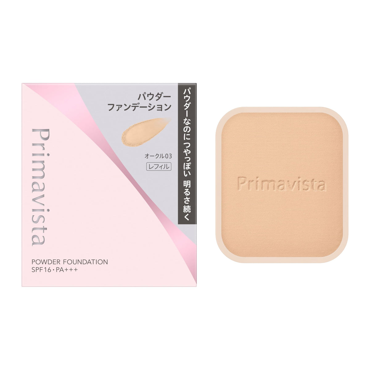 Primavista Bright Charge Powder Foundation Refill SPF16 PA+++ with Sponge, Seven Shades, Pore and Colour-Unevenness Cover Pressed Powder, Made in Japan