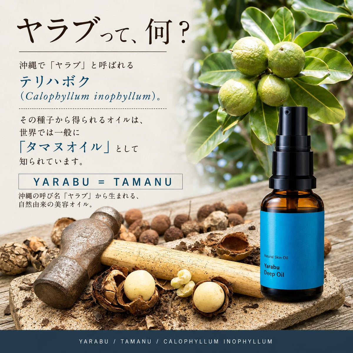 HONUA Surfrider Yarabu Deep Oil, 100% Tamanu Seed Oil