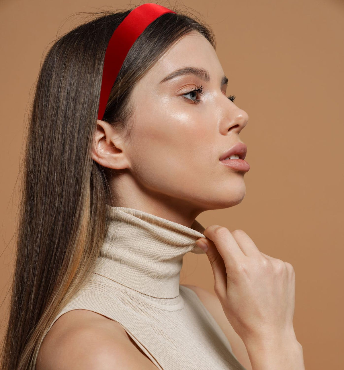 Satin Hard Headband for Women and Girls, 2.5 cm Wide Slim Hair Band with a No-Teeth Grip Lining, One Size, Fourteen Colors