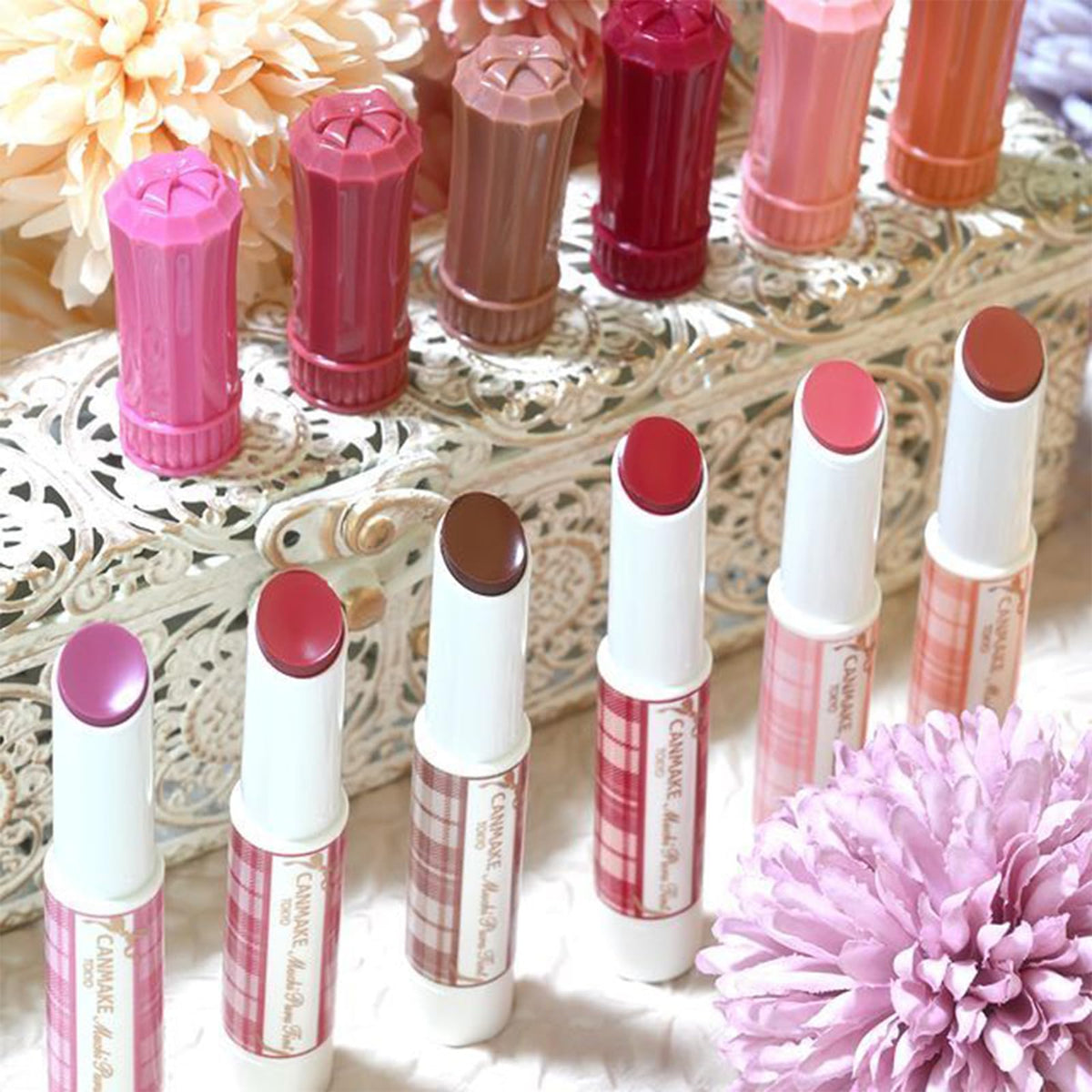 Canmake Muchi Puru Tint, Glossy Plumping-Look Lip Tint Stick with Cooling Feel and Honey, Shea and Argan Oil, 2.5 g