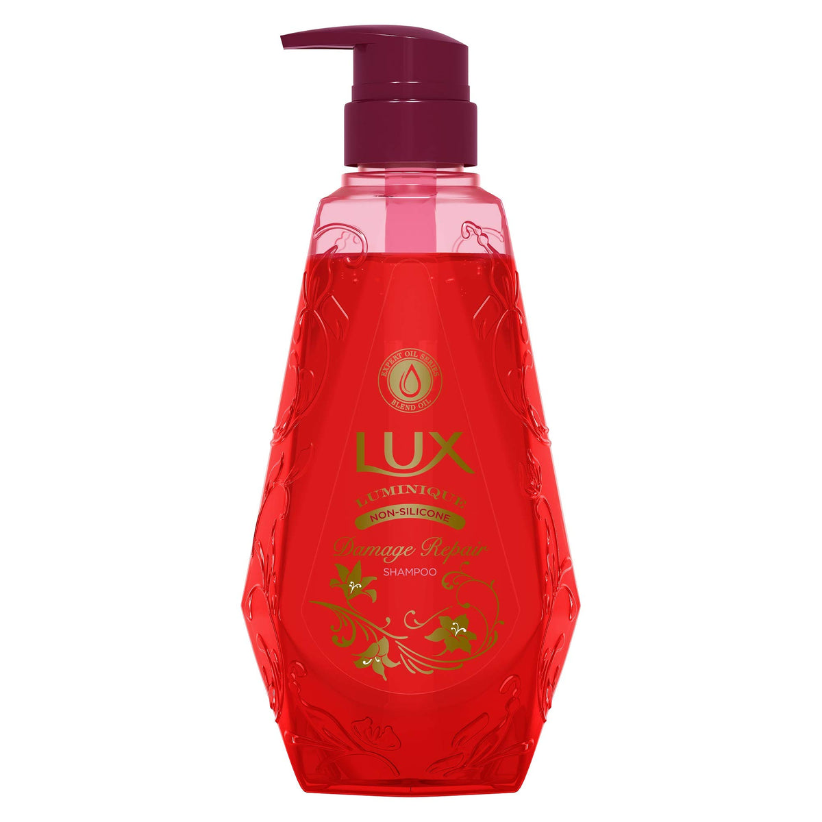 Lux Luminique Damage Repair Non-Silicone Shampoo with Argan, Jojoba and Macadamia Blend Oils, Rose and Peach Dual Aroma, 450 g Pump