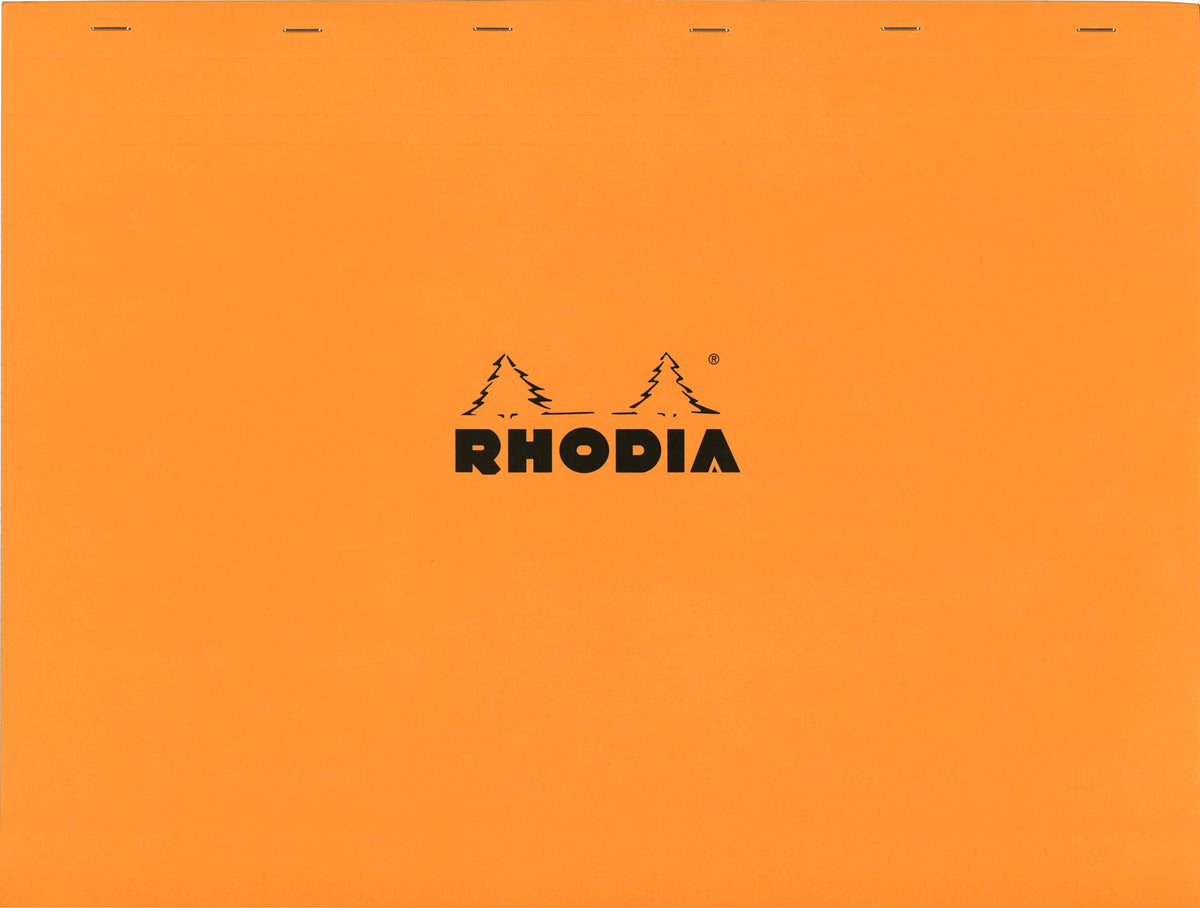 Rhodia Block Notepads, 80 Sheets with Water-Repellent Cover and Micro-Cut Perforation, Sizes No.10 to No.19 and A3+, Grid, Lined or Meeting Rule, Orange, Black or White, 1 to 5 Pads