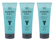 DEVE MEN Shaving Gel, Water-Based Non-Sticky Shaving Gel with Hyaluronic Acid, 220 g x 3 Tubes