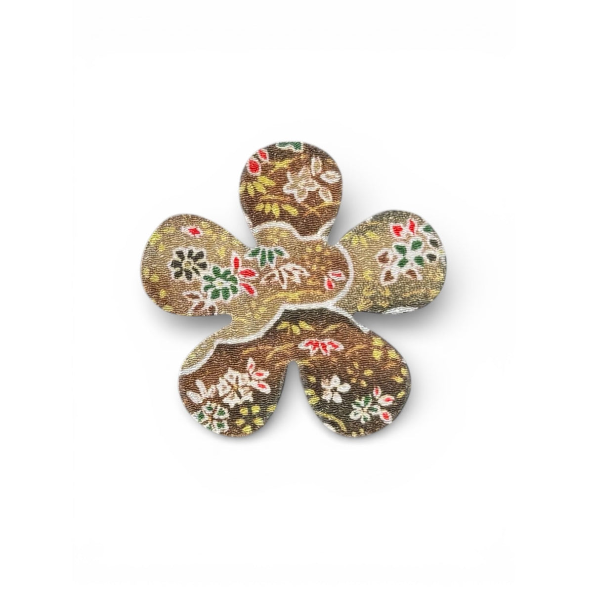 Japanese Chirimen Cloud and Flower Pattern No-Crease Hair Clip for Bangs, Made in Japan, 7 Shapes and 5 Colors