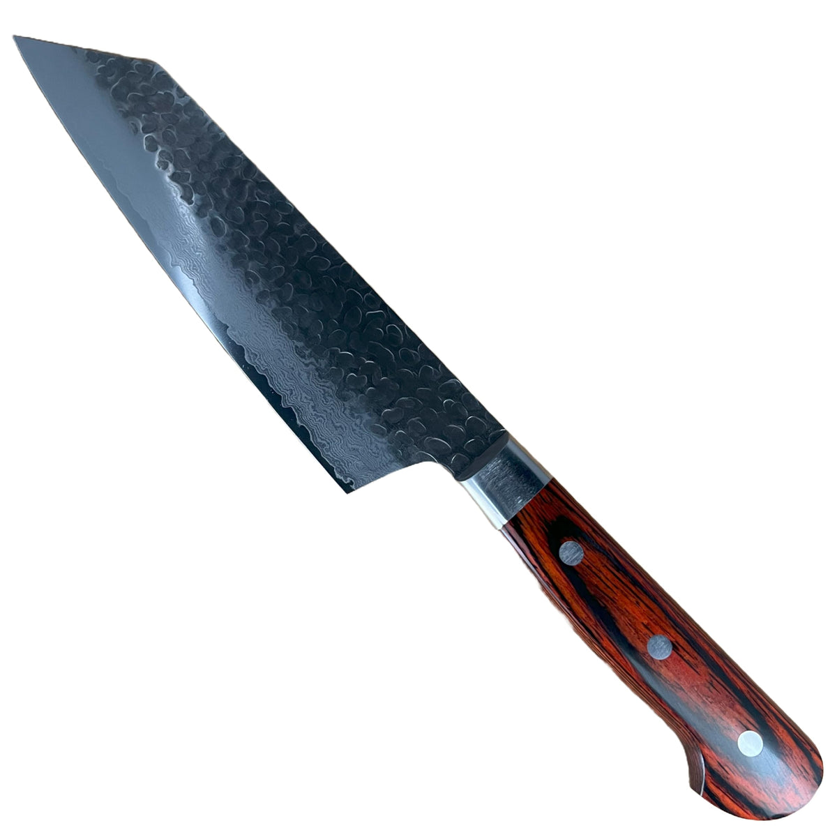 Sakai Takayuki Hammered 33-Layer Damascus VG10 Kengata Santoku Knife 160 mm